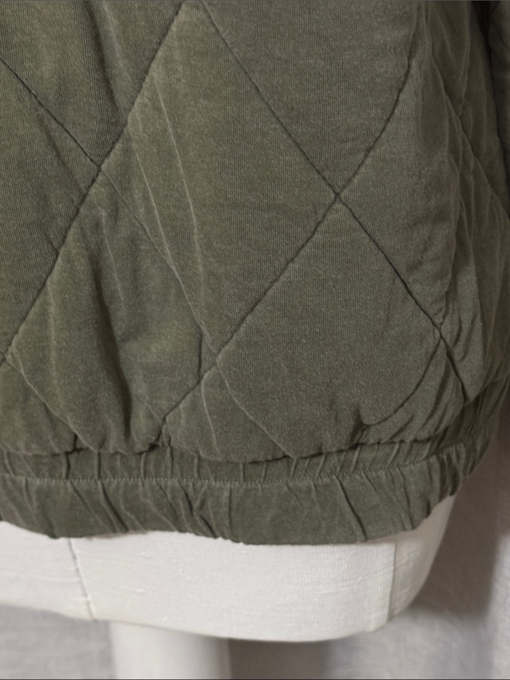 Wild Fable Bomber Style ZipUp Sweatshirt Jacket-Sz xs-Cotton-Olive Green-Quilted - Picture 8 of 15
